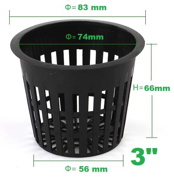 3 Inch Heavy Duty Net Pots,Hydroponic Cups,Garden Slotted Mesh Net Cups,Plant Nursery Net Pots for Hydroponics (Best quality Reusable )