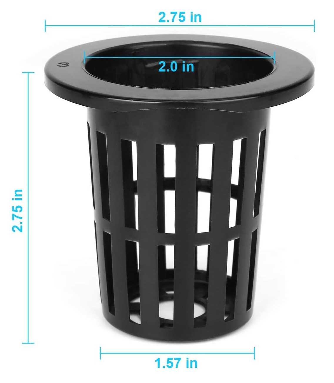 2 inch Net Pots Heavy Duty Net Cups Wide Lip Designed for Hydroponics and Aquaponics Slotted Mesh 20 pcs